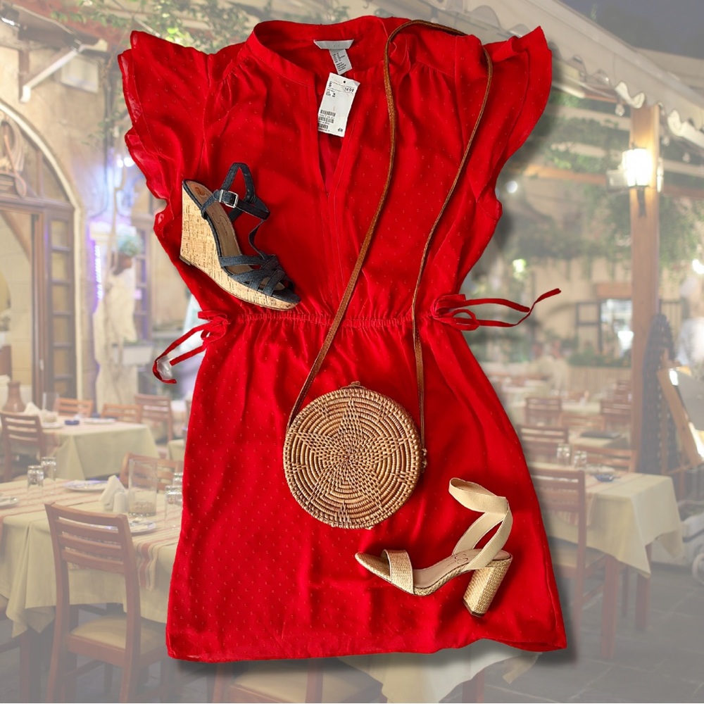 H&M Red Dress Size 14, fits like 10/12